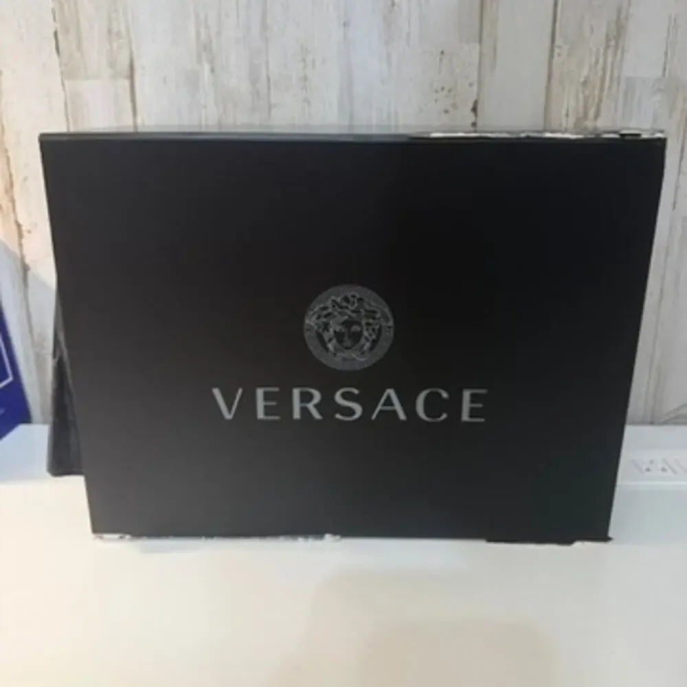 Versace Matte Black Magnetic Gift Storage Box Silver Medusa Log DAMAGED